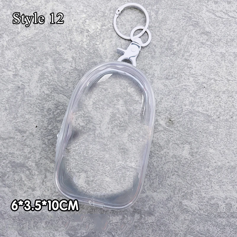 Transparent Jewelry Organizer and Storage Case with Keychain & Dustproof Cover - Cute Doll Design