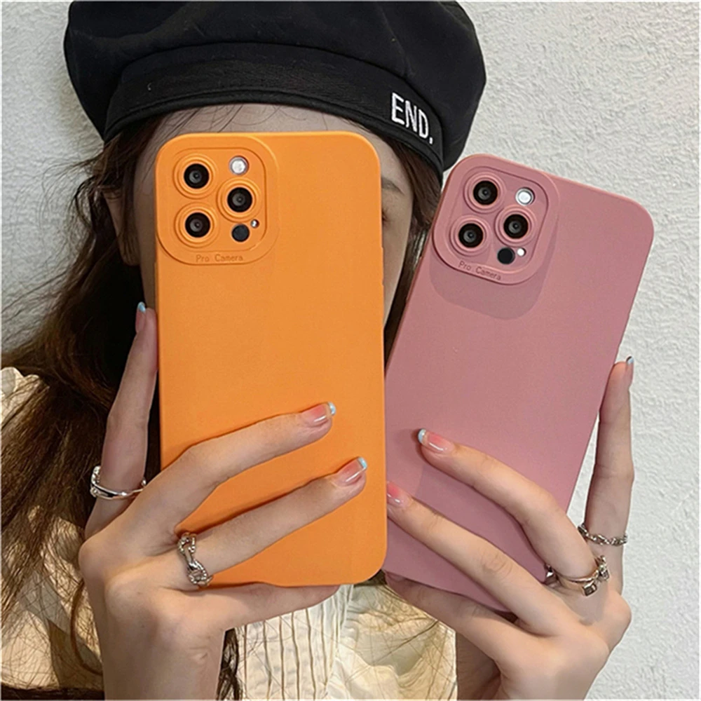 iphone 13 pro max wallet case Earth Tones Color Soft Silicone Phone Case For iPhone 13 12 11 Pro Max 7 8 Plus SE 2020 X XR XS Max Camera Lens Protection Cover iphone 13 pro max cover