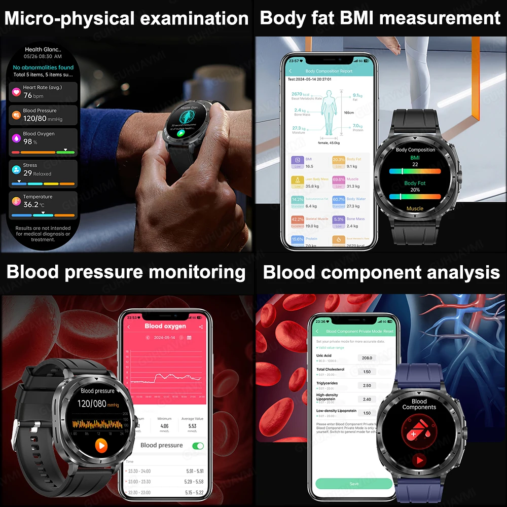 2025 New For Samsung Watch 7 Ultra Health Nursing Smart Watch Uric Acid  Blood pressure Body analysis ECG+PPG Men Women Watches 3