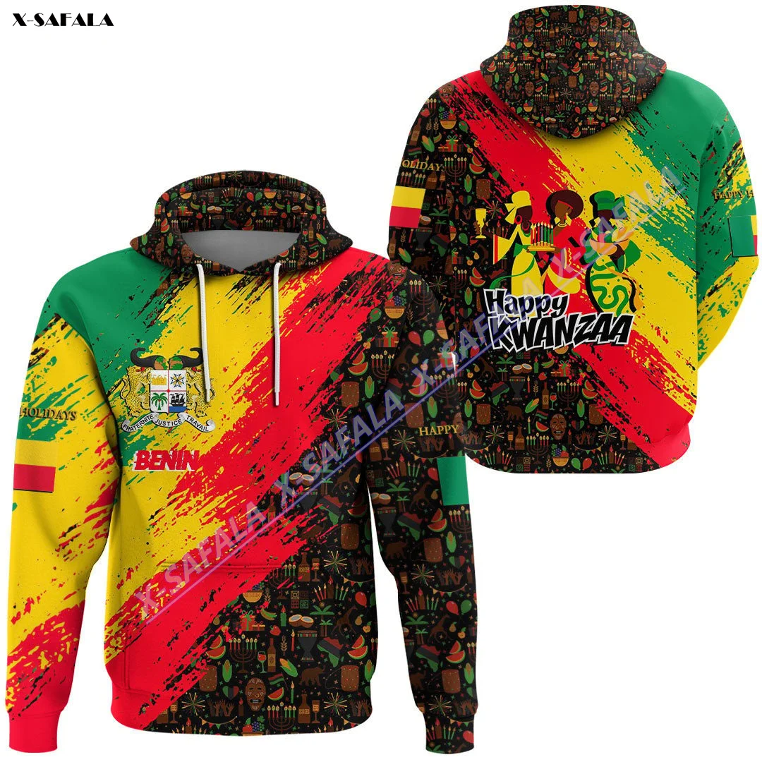 

Sudan Burundi Eritrea Togo Ghana Benin African-American Gift Happy Kwanzaa 3D Printed Hoodie Man Pullover Hooded Jersey Jumper