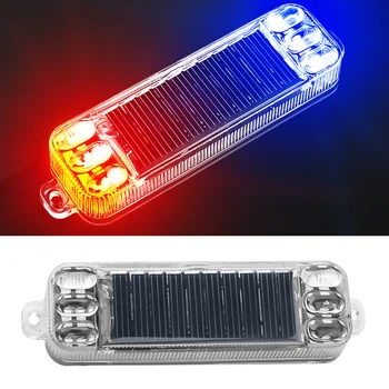 Luce anti-posteriore per auto Luce stroboscopica solare a LED per moto Luce decorativa per auto Anti estremità posteriore Colori colorati Nessun cablaggio necessario