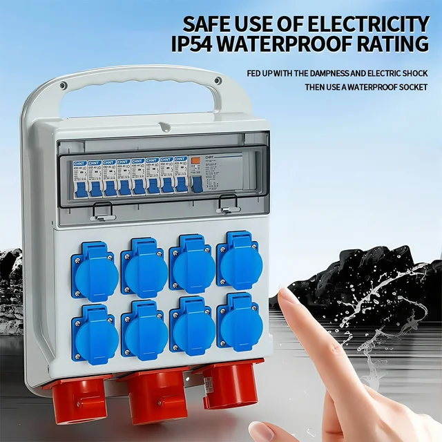 IP54 Waterproof Rating EU UK Brazil French German Outdoor Socket 16A 250V Industrial Grade Panel Mount Socket Electrical Sockets 2