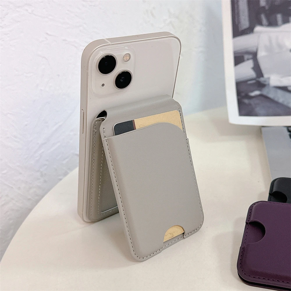 Magnetic Leather Foldable Card Holder Case with Magsafe Compatibility