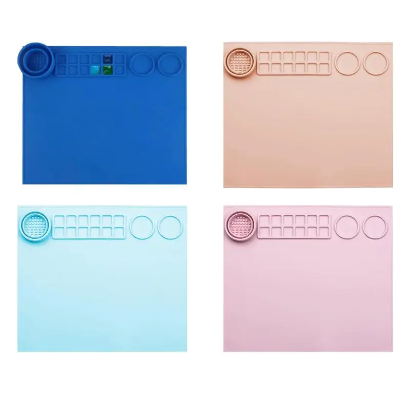 Multifunctional DIY Silicone Painting Mat Palette Kids Graffiti Drawing Board Oil Painting Board Clay Mat Drawing Accessory