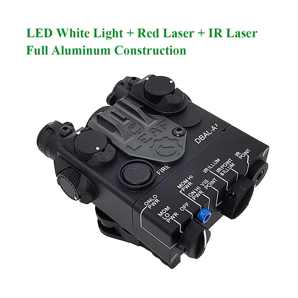 

Tactical DBAL-A2 Weapon Light Integrated with Red Laser and IR Laser, Hunting Rifle, CREE LED White Light, Full Aluminum Body