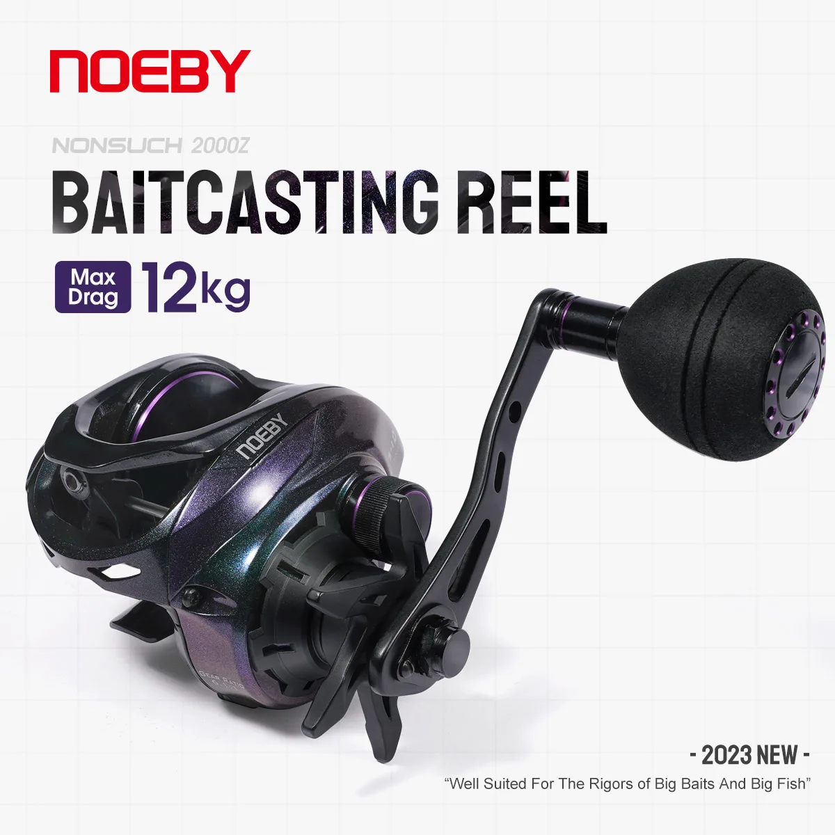 

Noeby Baitcasting Reel Max Drag 12kg 6.1:1 Large Capacity Grass Gear Spool Saltwater Jigging Casting Fishing Reels Pesca Wheel