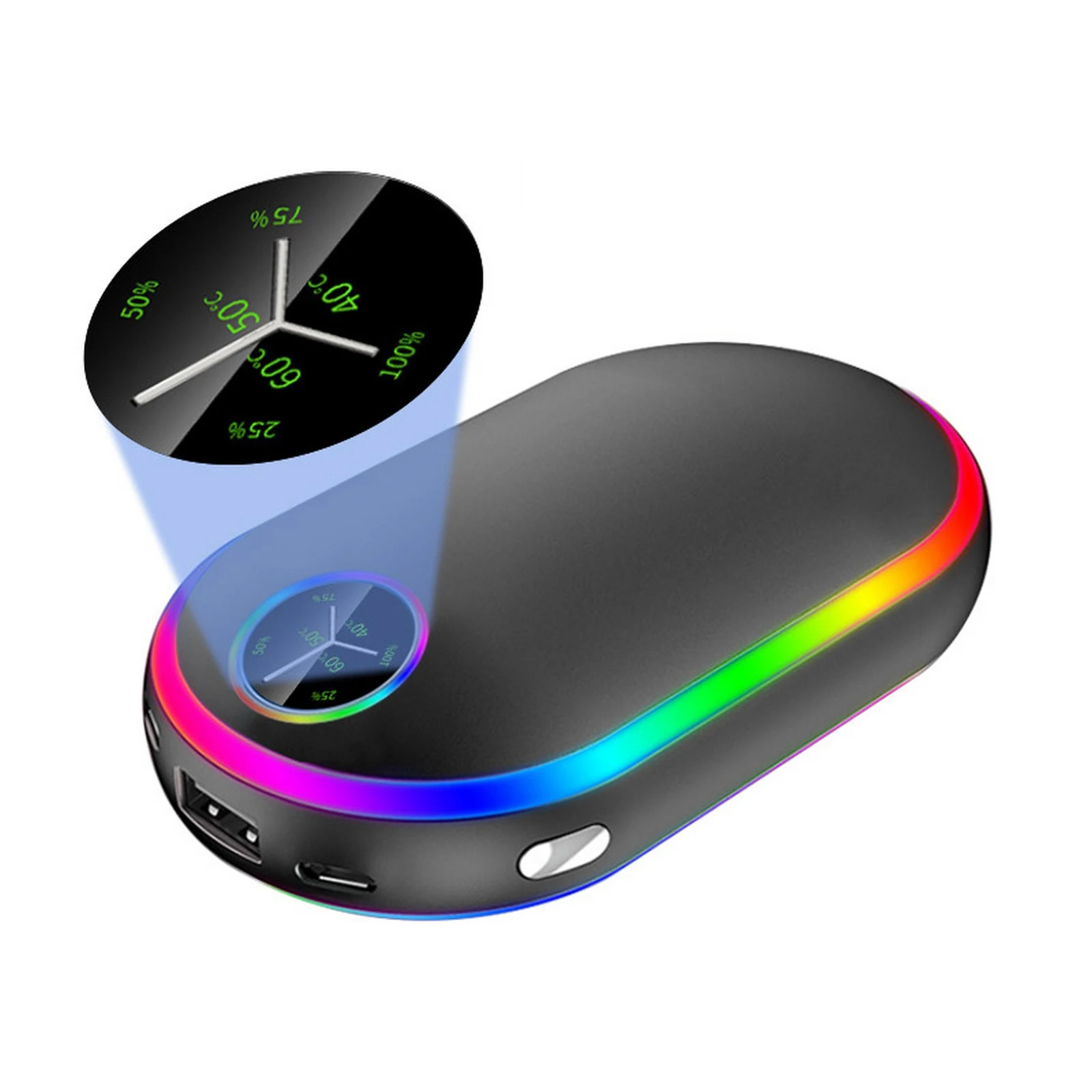 

2023 зимняя портативная электрическая карманная грелка для рук USB Перезаряжаемый обогреватель одностороннее зарядное устройство