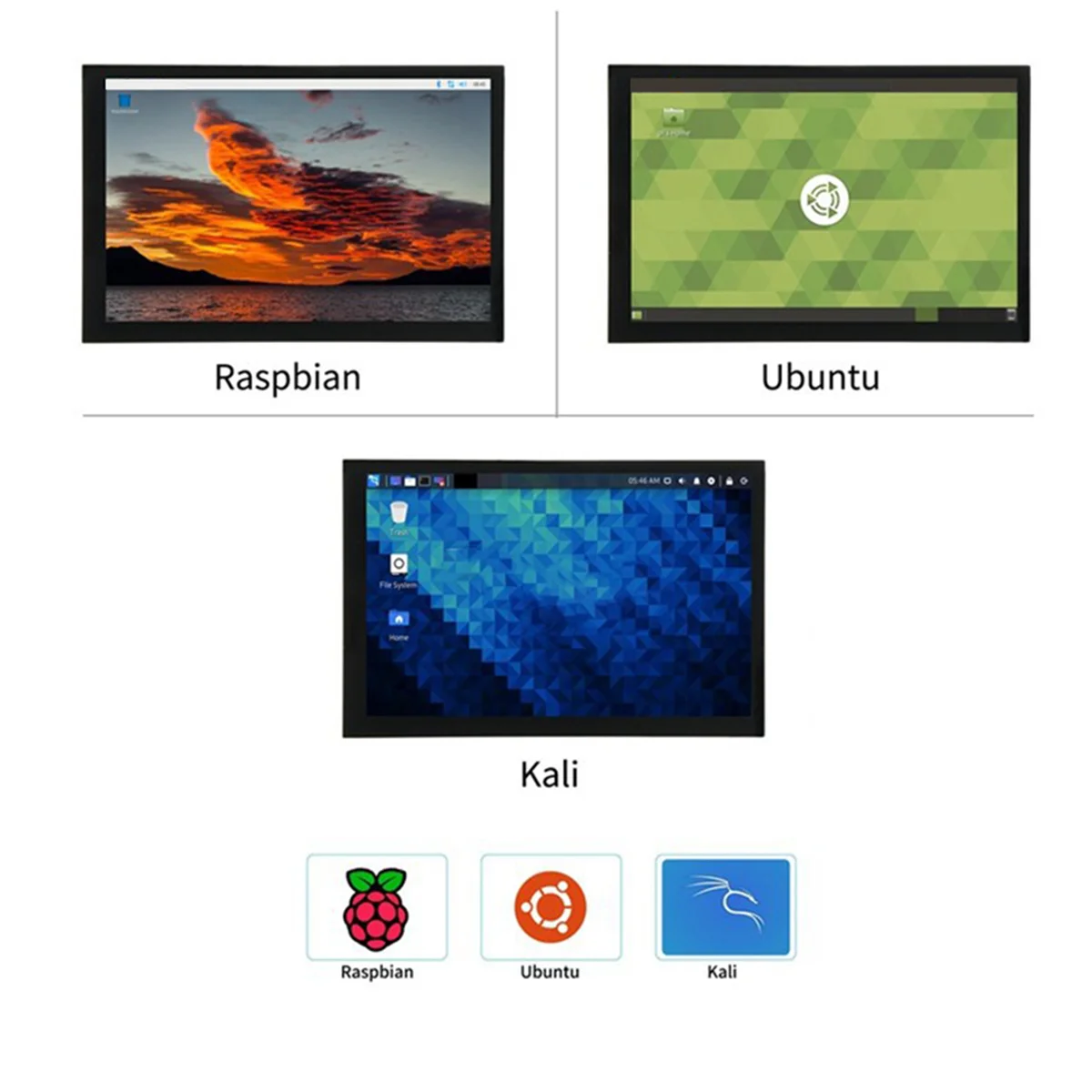 라즈베리 파이 4B/3B+ 용량성 터치 디스플레이 7인치 Hd Ips,C
