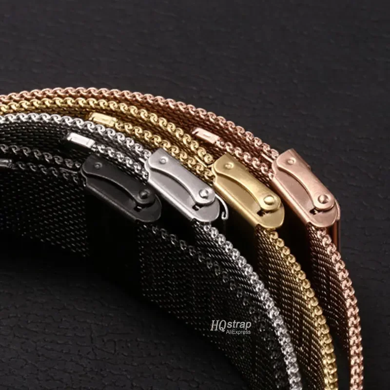 Sleek Milanese Loop Stainless Steel Watch Band Replacement Bracelet with Quick Release