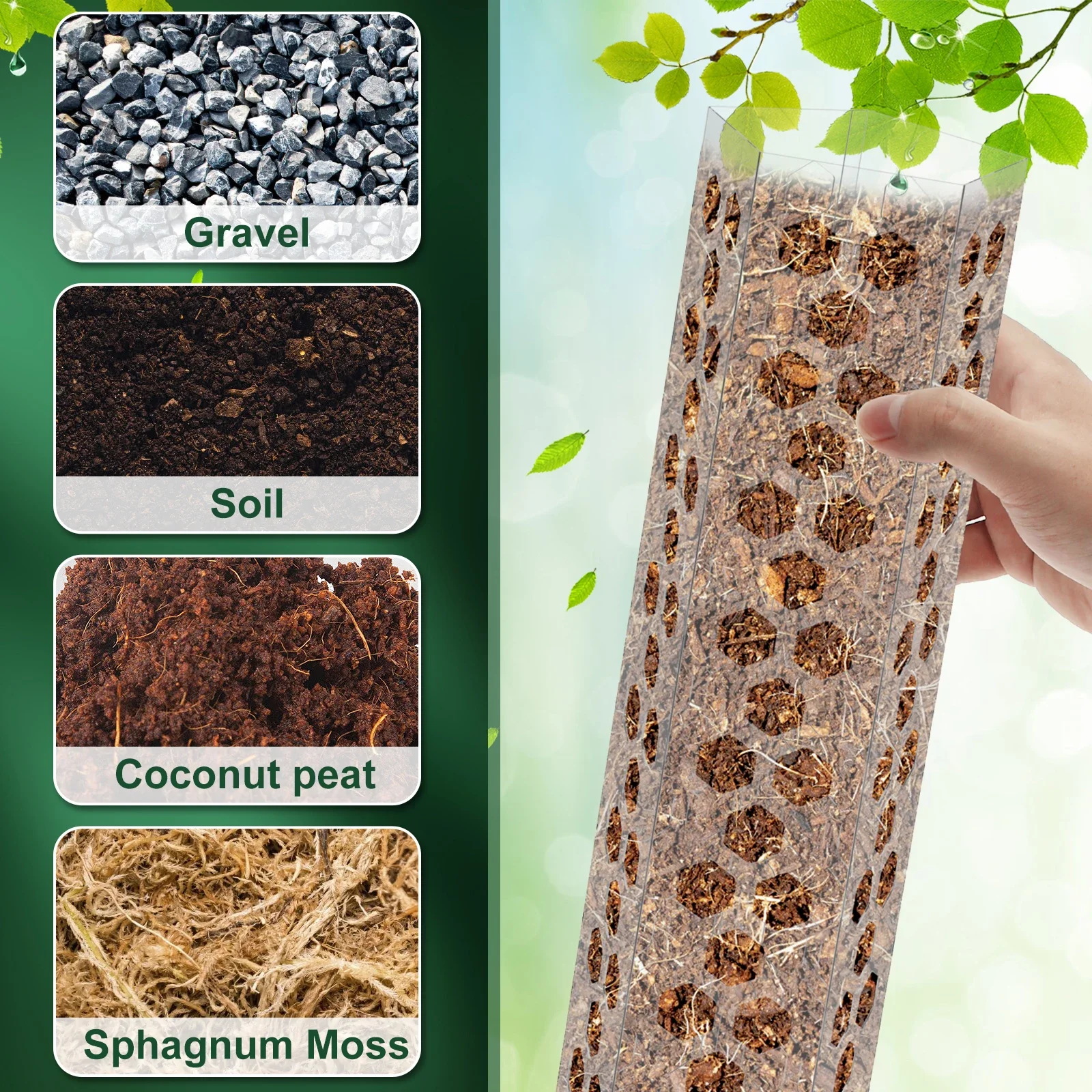 4/20Pcs 40cm Plant Climbing Column Set Indoor Moss Pole Plant Extension Pole Stick for Garden Potted Sphagnum Climbing Plants