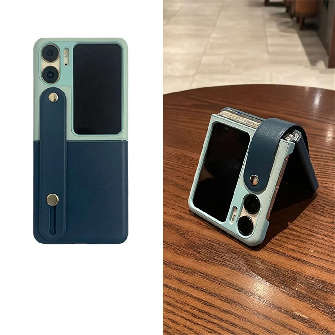 Luxury Korean Color Blocking Wrist Phone Case - Shockproof Back Cover