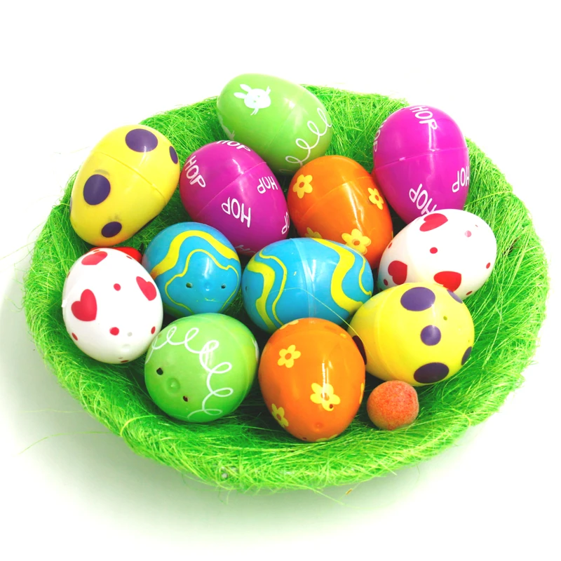 Toys Filled Easter Eggs Surprise Eggs Measure 2 Inches Great for Easter Hunt Party Favors Supplies Pinata Gifts 12