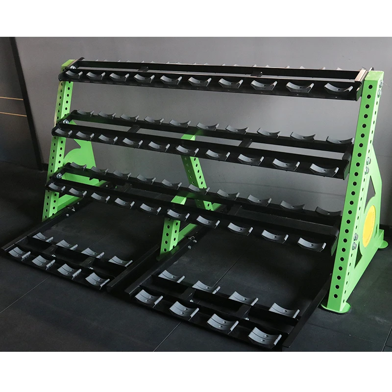 Sliding Weight Racks Custom Gym Storage Rack Fitness 4 Tiers Dumbbell Rack with Sliding ...