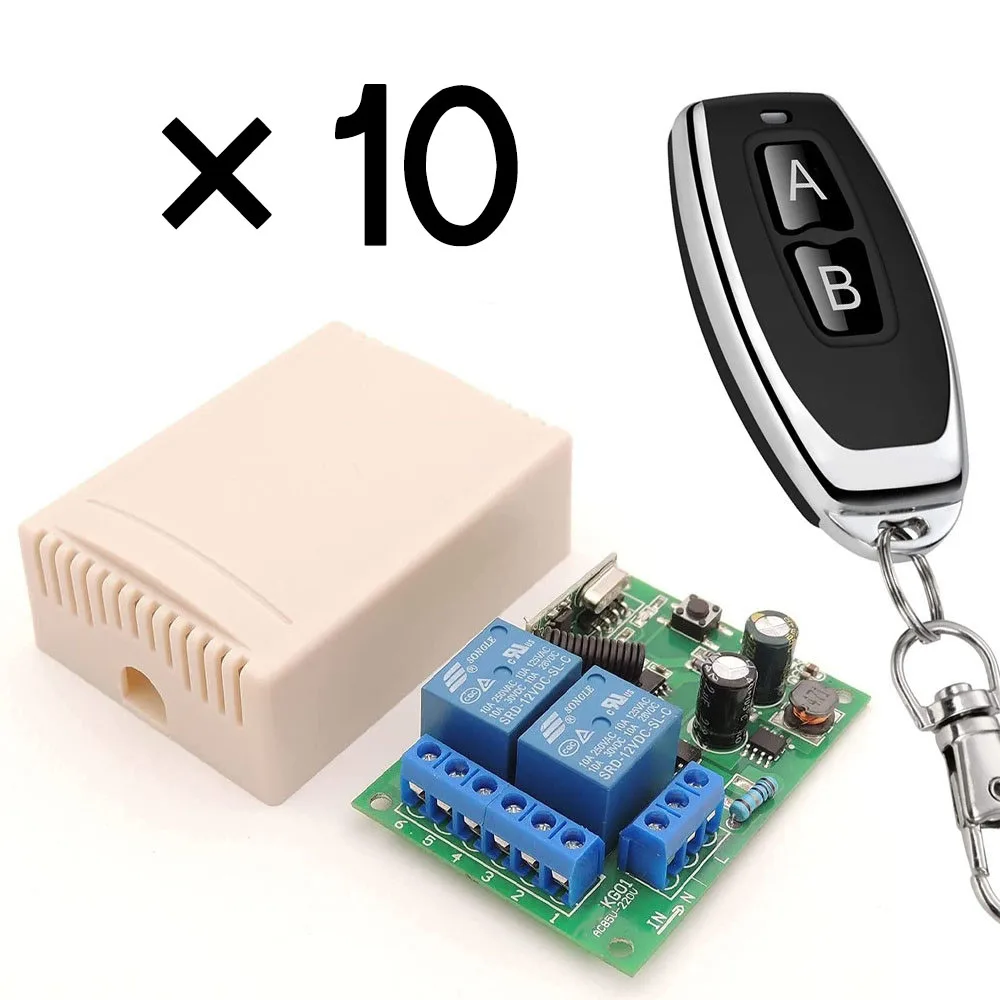 433MHzRFUniversalRemoteControlGateDoorModule220V2CHRelay