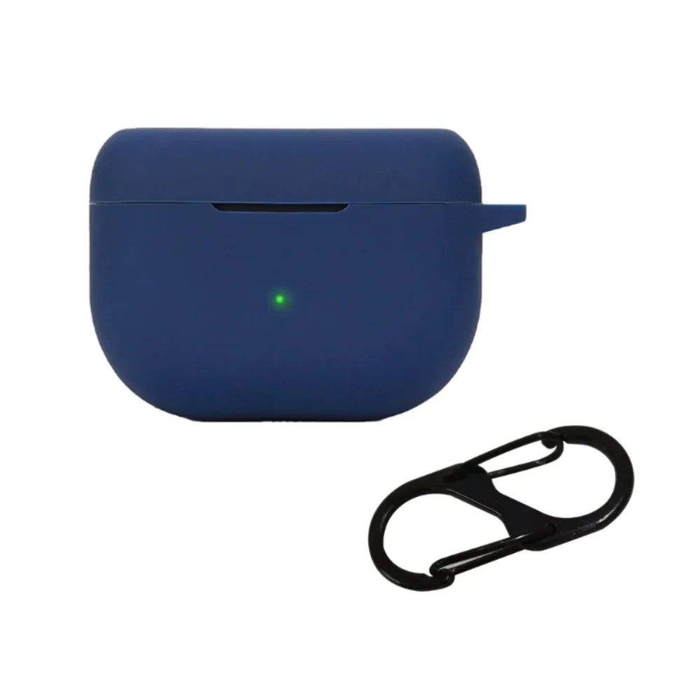 Shockproof Silicone Earphone Case with Hook - Solid Color, Anti-Scratch Protective Shell
