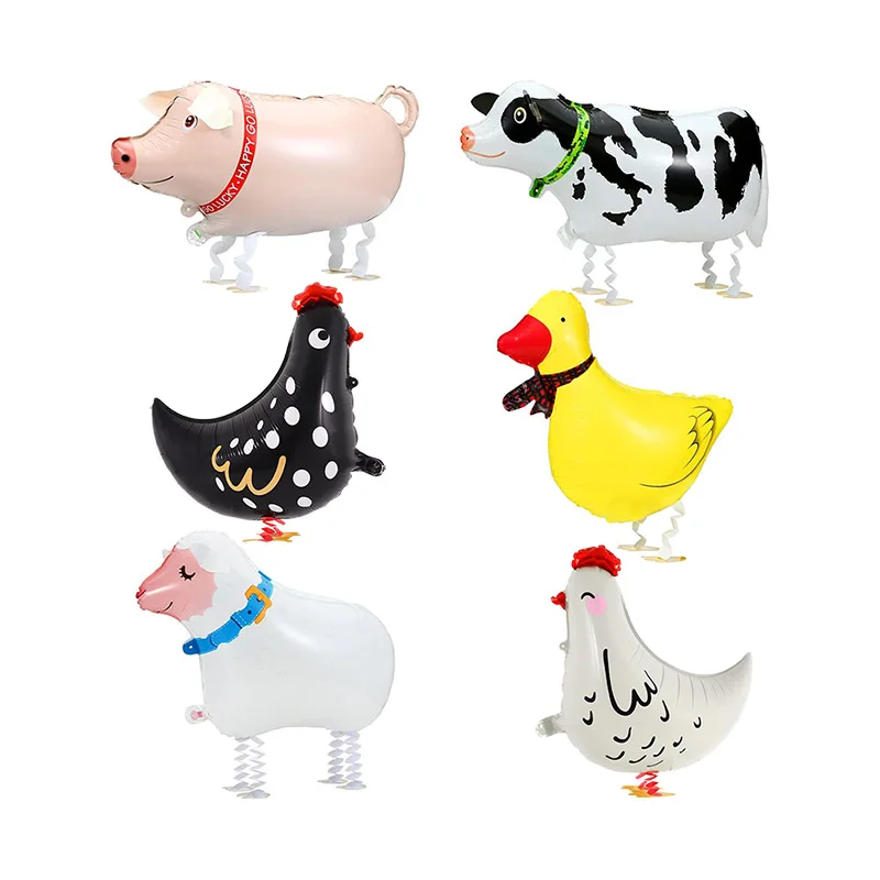 1pc Bauernhof Tier Ballon Bauernhof Tiere Gehende Luftballons für Kinder Geburtstag Party Dekorationen Bauernhof Tier Geburtstag Party Liefert