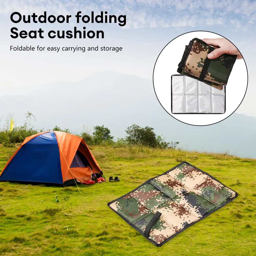 Oxford Cloth Folding Seat Cushion Outdoor Portable Prevent Dirty Foam Sitting Pad Folding Camping Mat Hiking Small Seat Beach