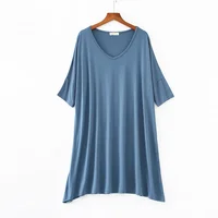 Summer ladies modal night skirt women cotton short-sleeved multi-color plus size loose mid-skirt home skirt sleep wear nightgown - Image 5