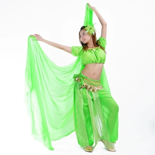 Cintura Danza Del Ventre Con Monete - Sciarpa Chiffon, 150 Cm, Con 128 Monete D'Oro, Per Spettacoli - Foto 6