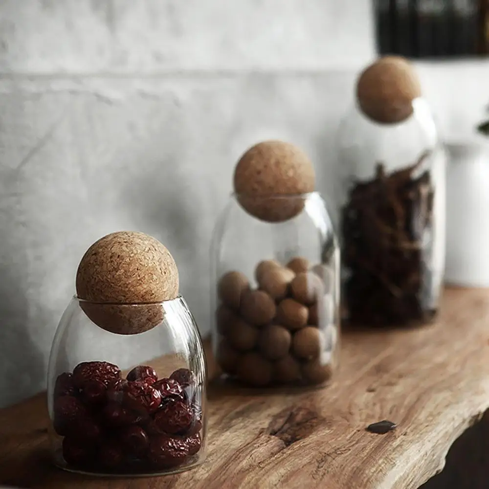 Cork Ball Glass Jar Storage Tank Sealed Tea Cans Grains Transparent Storage Jars 500Ml 90X100Mm 8 Cork Ball Glass Jar Storage Tank Sealed Tea Cans Grains Transparent Storage Jars 500Ml 90X100Mm