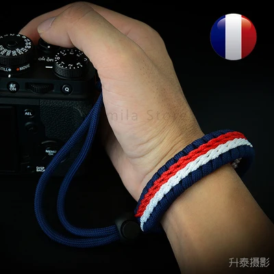 French Flag Nylon Rope Camera Cinturino Da Polso Cinturino Da Polso Per Mirrorless Digital Leica Canon Fujifilm Nikon Olympus Pentax Sony Lumix