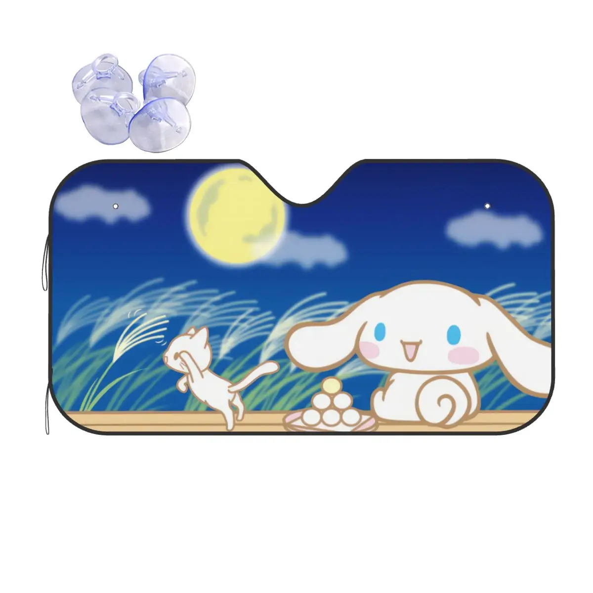 Cute Dog Cartoon Cinnamoroll Novelty Sunshade Windscreen 70x130cm Foils Car Sunshade Sun Shade Protect