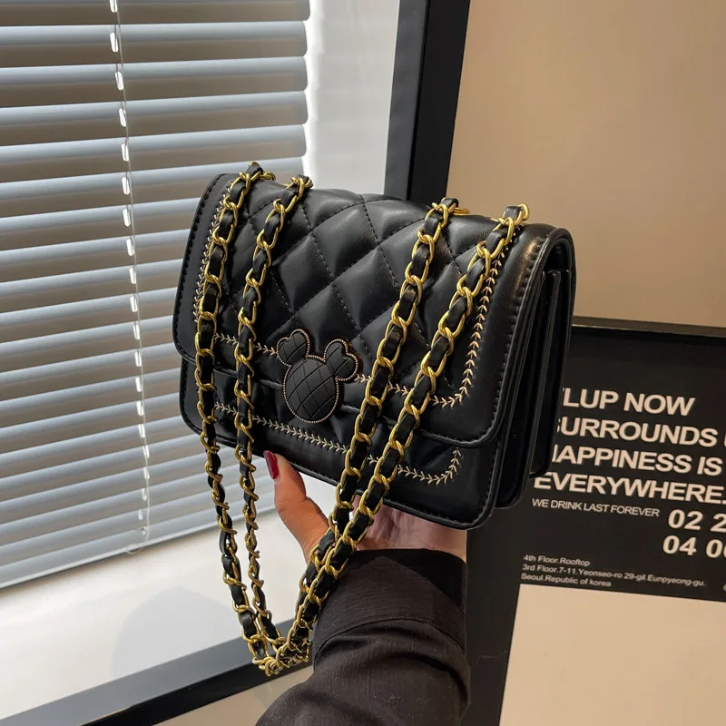 Diamond Chain Small for Women 2024 New Popular All-Matching Commuter Messenger Bag Fashion Work Shoulder File Holder