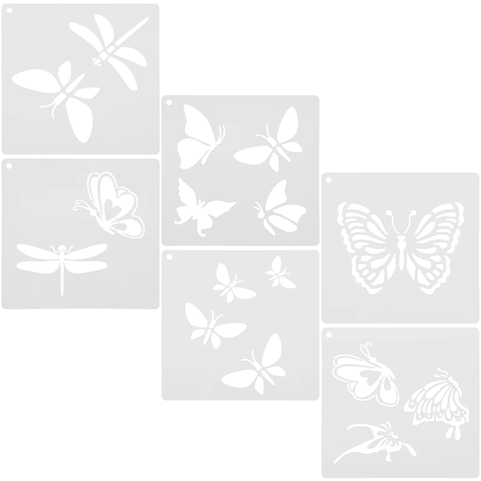 

6 Pcs Butterfly Painting Stencil Hollow Drawing Stencils Spring Out Templates Journaling Graffiti For Animal