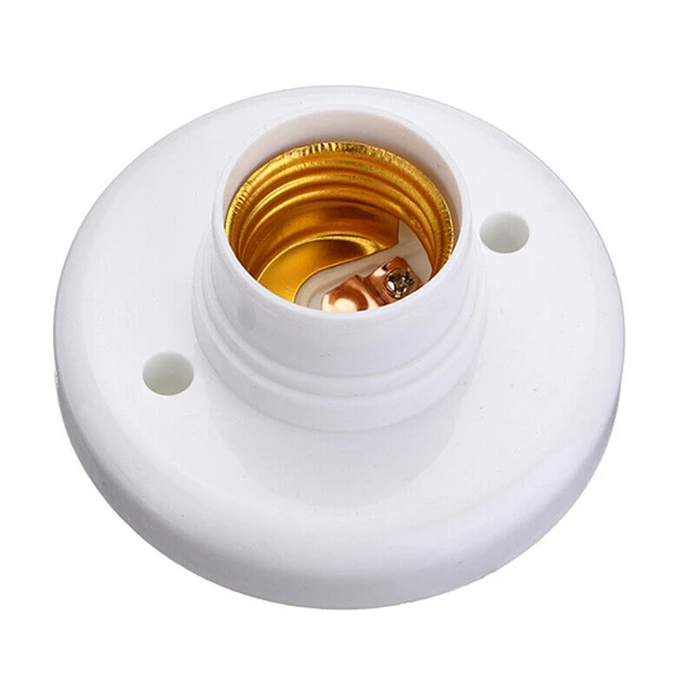 Vis E27 Base lampe ampoule prise E27 support de lampe E27 douille ampoule  titulaire blanc rond E27 ampoule lampe porte-douilles 2022 - AliExpress