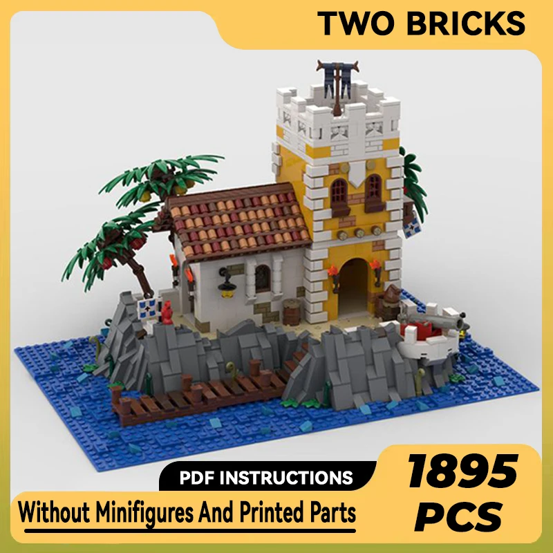 

Moc Building Bricks Castle Model Pirate Defence Island Technology Modular Blocks Gifts Toys For Children DIY Sets Assembly