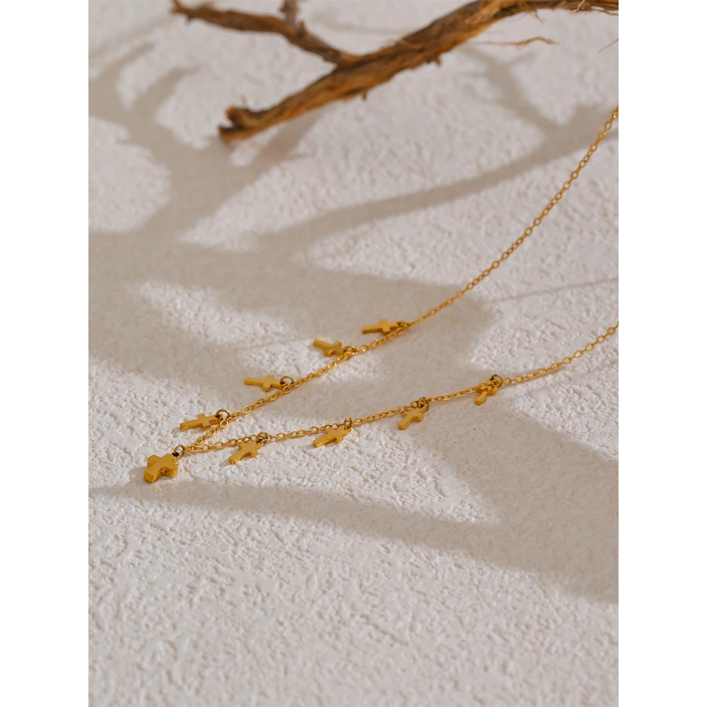 Yhpup Necklace Stainless Steel 18K PVD Gold Plated