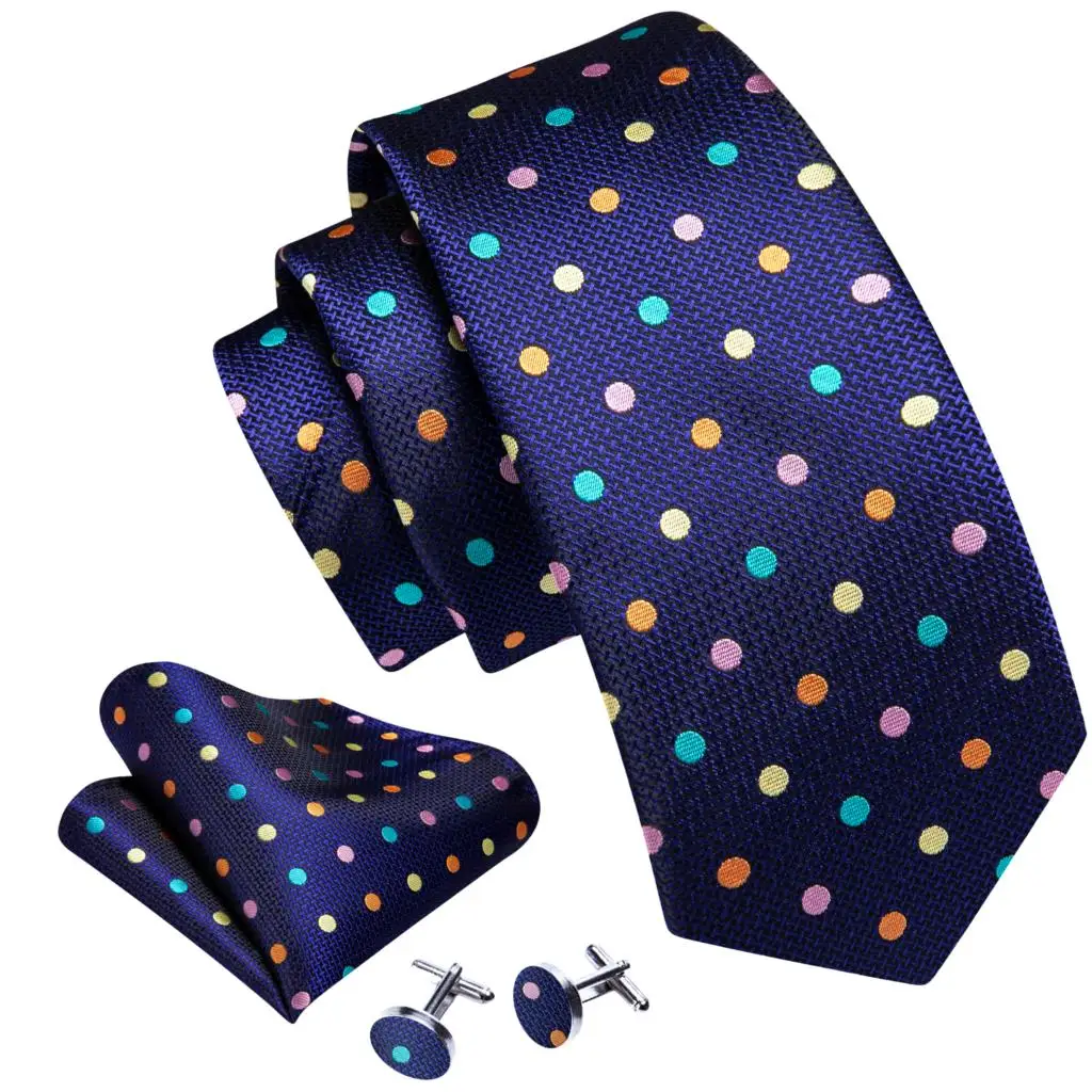 Men Tie Hankerchief Cufflinks Set Designer Necktie for Male Wedding Business Party 30 Colours neck tie