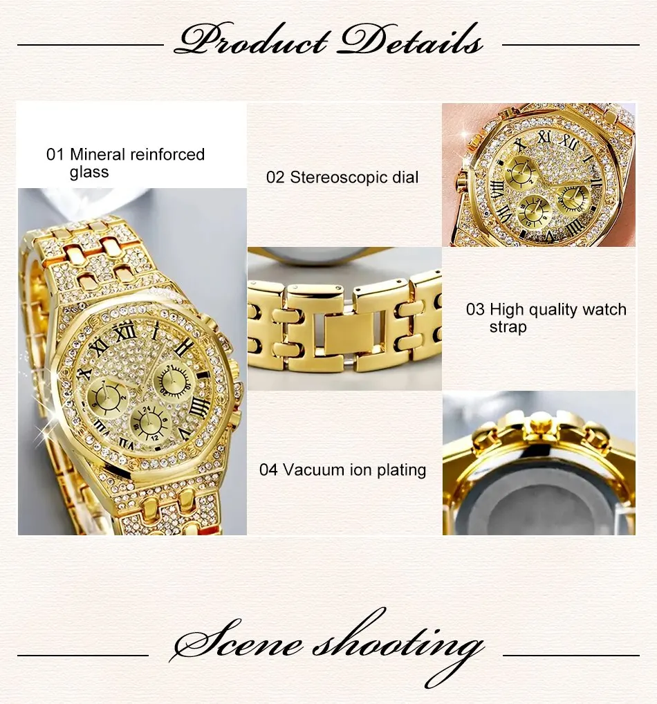 S911ba0fe0fca4b96bee9cf5deb244812l Diamond Women Watches Gold Watch Ladies Wrist Watches Luxury Brand Rhinestone Womens Bracelet Watches Female Relogio Mallzona