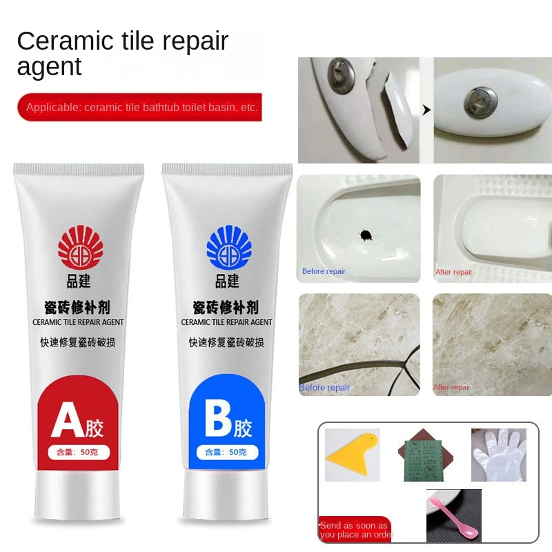 Tile repair agent glazed strong adhesive marble floor tile gap quick