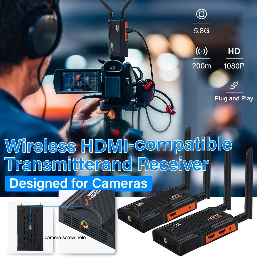 200M Hdmi Extender Trasmissione Wireless Trasmettitore Di Immagini Ricevitore Live Streaming Ricetrasmettitore Per Videocamera Dslr Videocamera