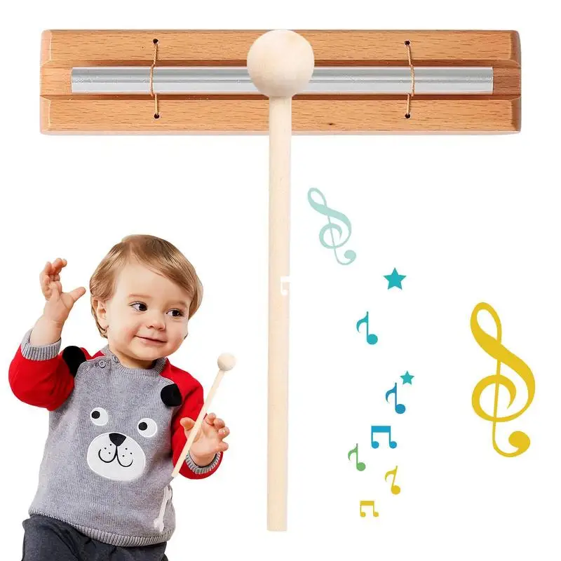 Memorial Chime 3 Tone Chime Bell Per Insegnanti Sound Healing Chime Reattivo Con Martello Di Legno Hand Relax Chme Per Lo Yoga