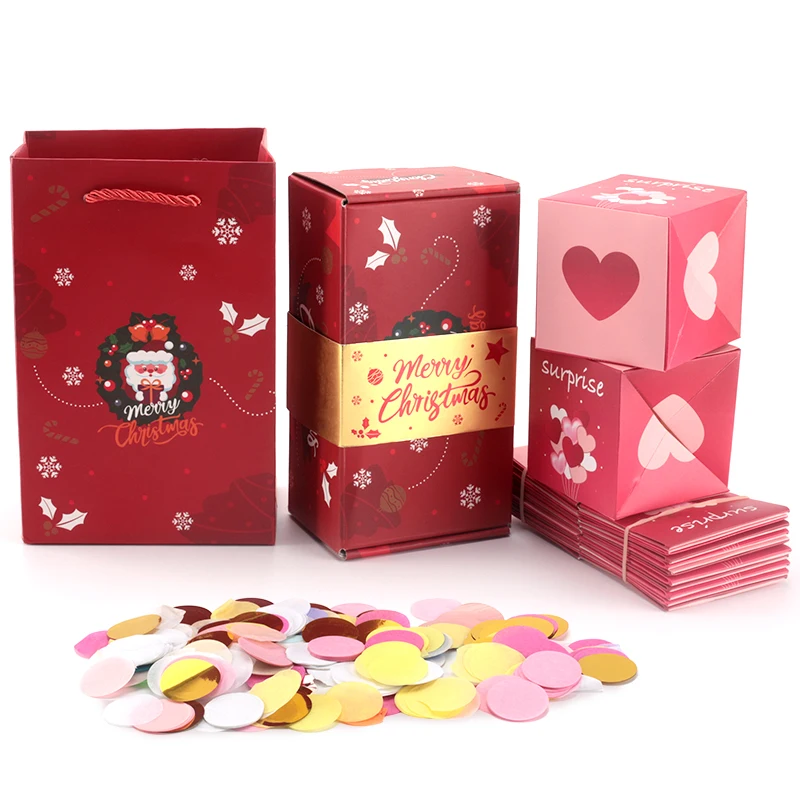 Surprise Explosion Gift Box Cash Bounce Exploding Box with Confetti for  Money Cards Photo Happy Birthday Anniversary Valentine