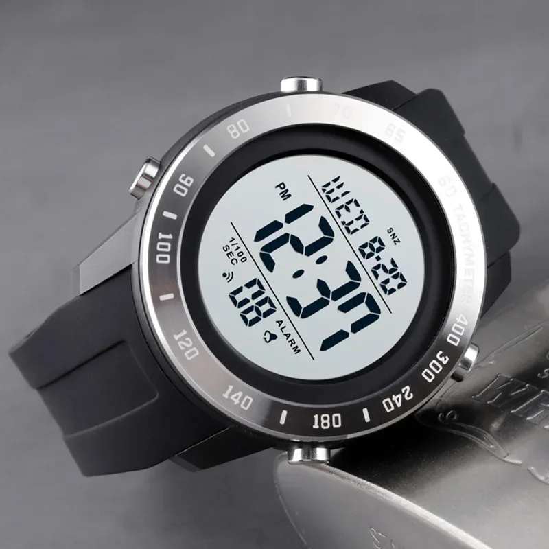 SKMEI 1524 For Mens Waterproof Chrono Count Down Male Hour montre homme Big Dial Sport Men Watch 2 Time LED Digital Wristwatches 3