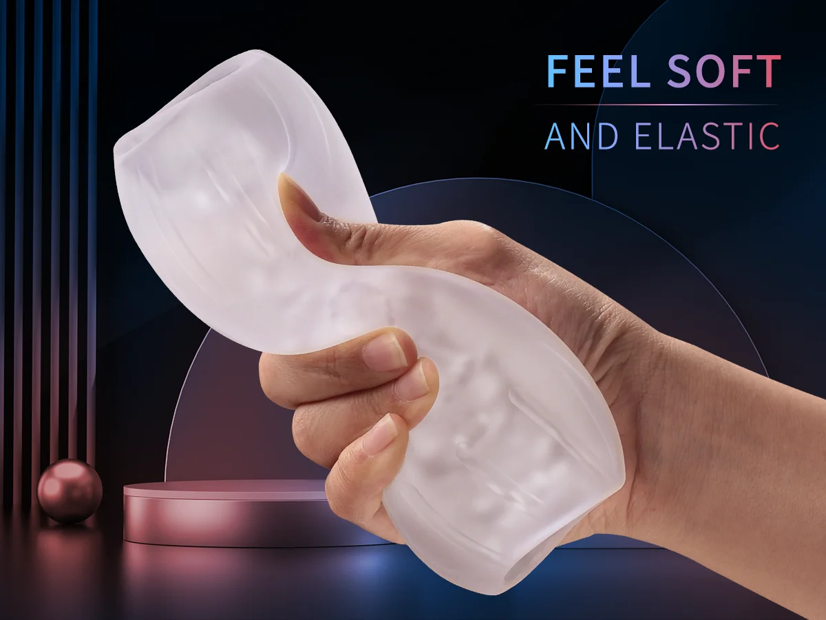 Masturbatore a mano trasparente Held Realistico Pompini Gola profonda Stimolatore in silicone per uomini Dildo_voghion.com