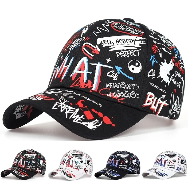 

Graffiti Printing Baseball Cap Outdoor Cotton Baseball Cap Men Women SummerCaps Adjustable Leisure Hat HipHop Gorras Hombre Kpop