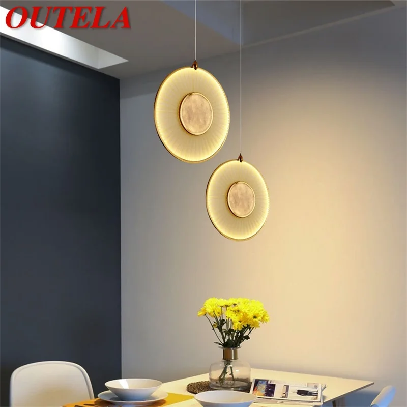 

OUTELA Nordic Pendant Lamp Modern Round LED Creative Design Decoration For Living Dining Room Bedroom Light