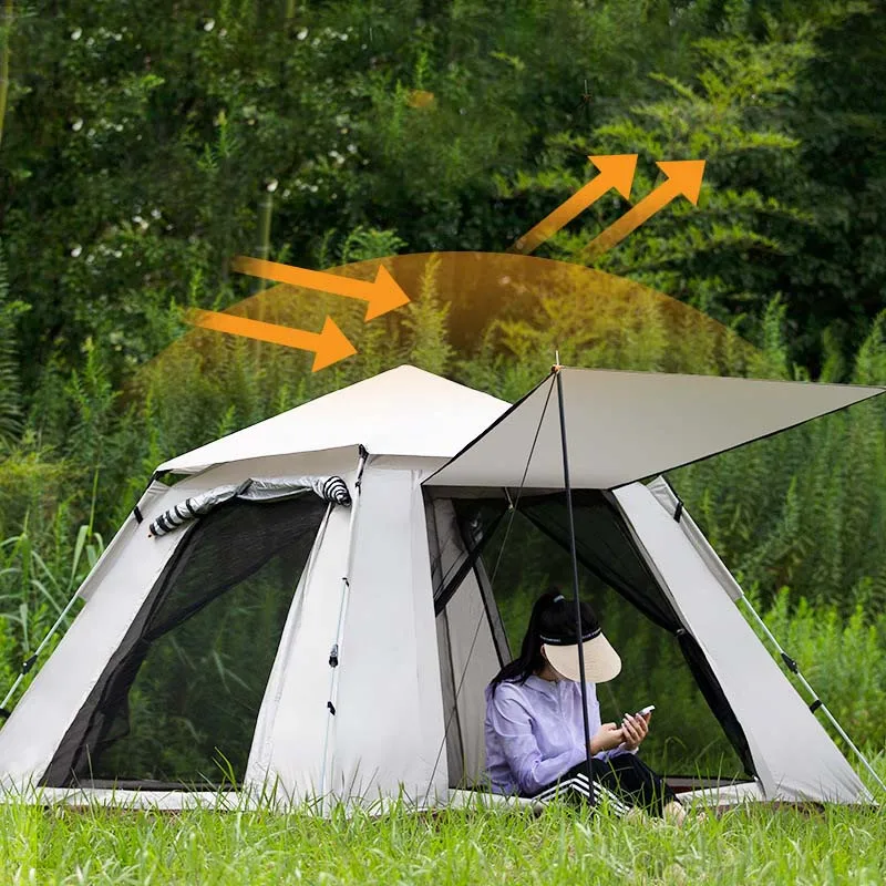 

Складная автоматическая палатка, самораскладывающаяся, на 3-4 человек, для пляжа, кемпинга, роса и дождя