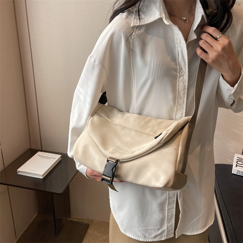 Multi-purpose Pocket Messenger Bag Schoolbag for Girls Large Capacity Canvas Shoulder Bag Female Satchels Crossbody Bags New Sac