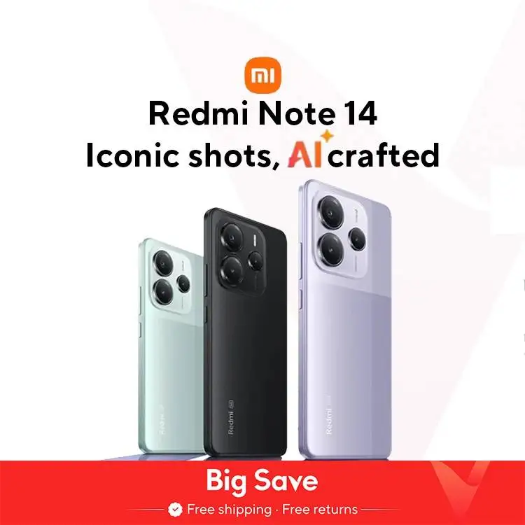 [World Premiere] Xiaomi Redmi Note 14 5G Global Version NFC Smartphone MTK Dimensity 7025-Ultra 108MP Camera 45W Turbo Charging 1