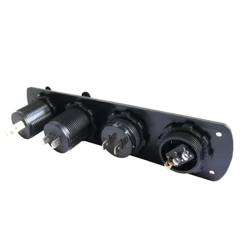 Panneau USB/Voltmètre 12V Pour Voiture - 2 Ports QC3.0 + Prise Allume-Cigare + Interrupteur LED