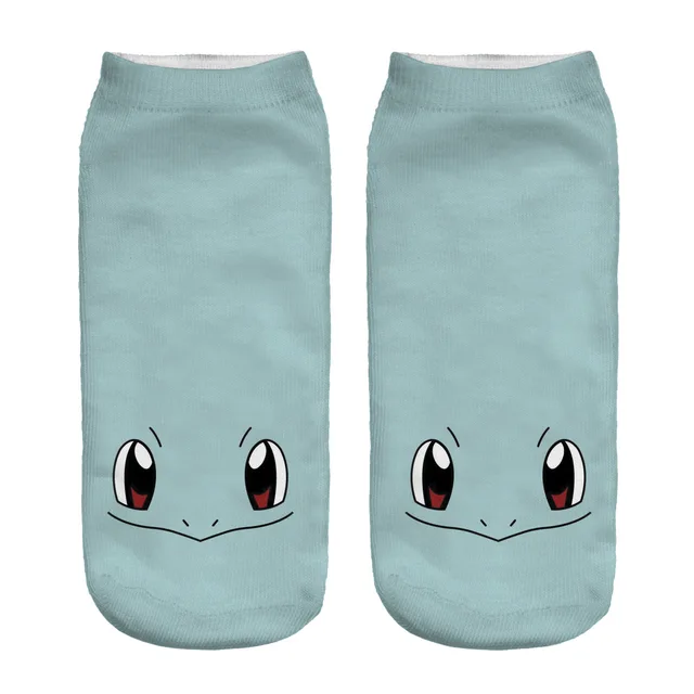 Pokemon cartoon printed women's socks anime figure cute Pikachu Squirtle Bulbasaur socks kids socks girls direct sales 23