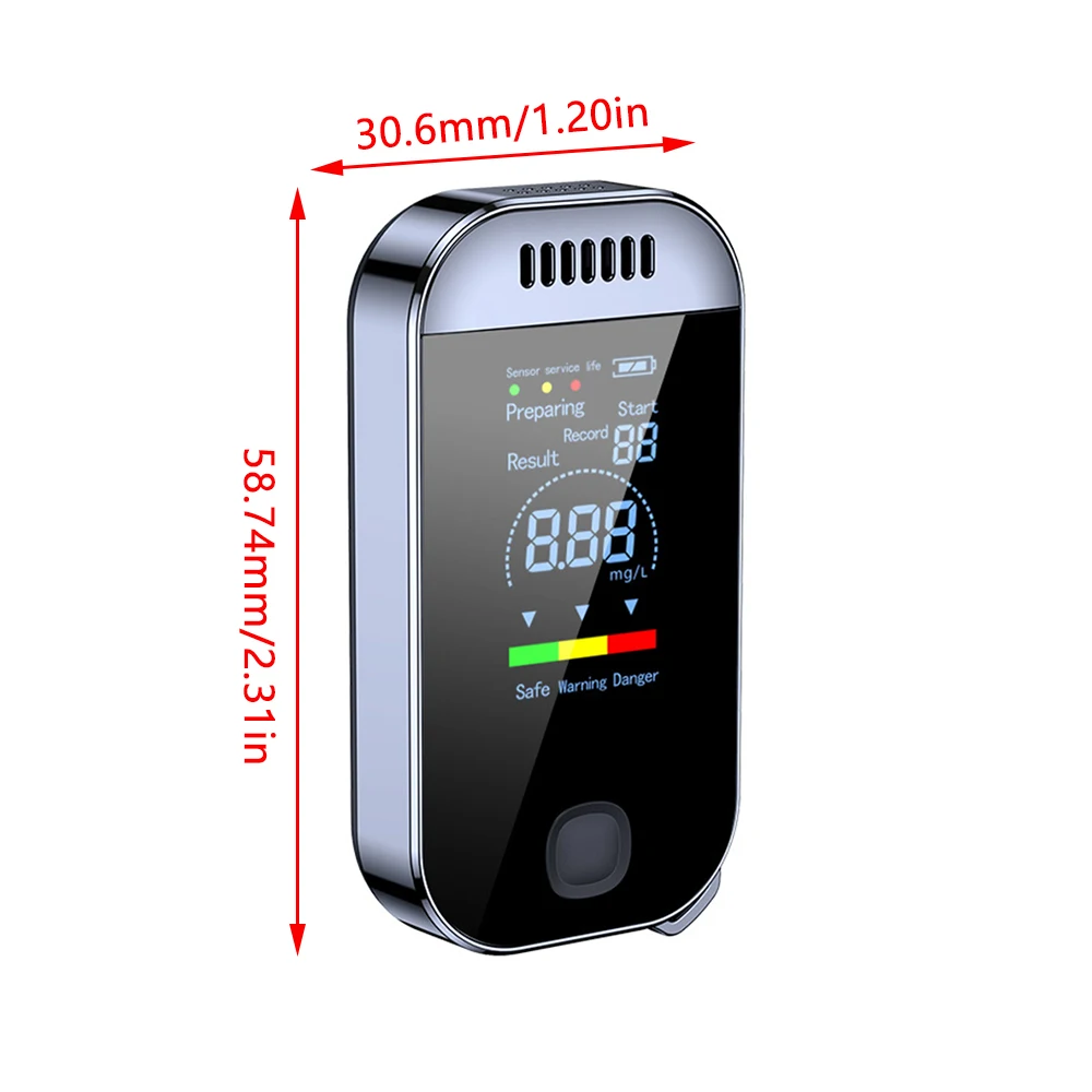 Alcohol tester breath alcohol tester Portable Digital Breath Alcohol Tester Professional Breathalyzer LCD Display USB Rechargeable Electronic Alcohol Tester