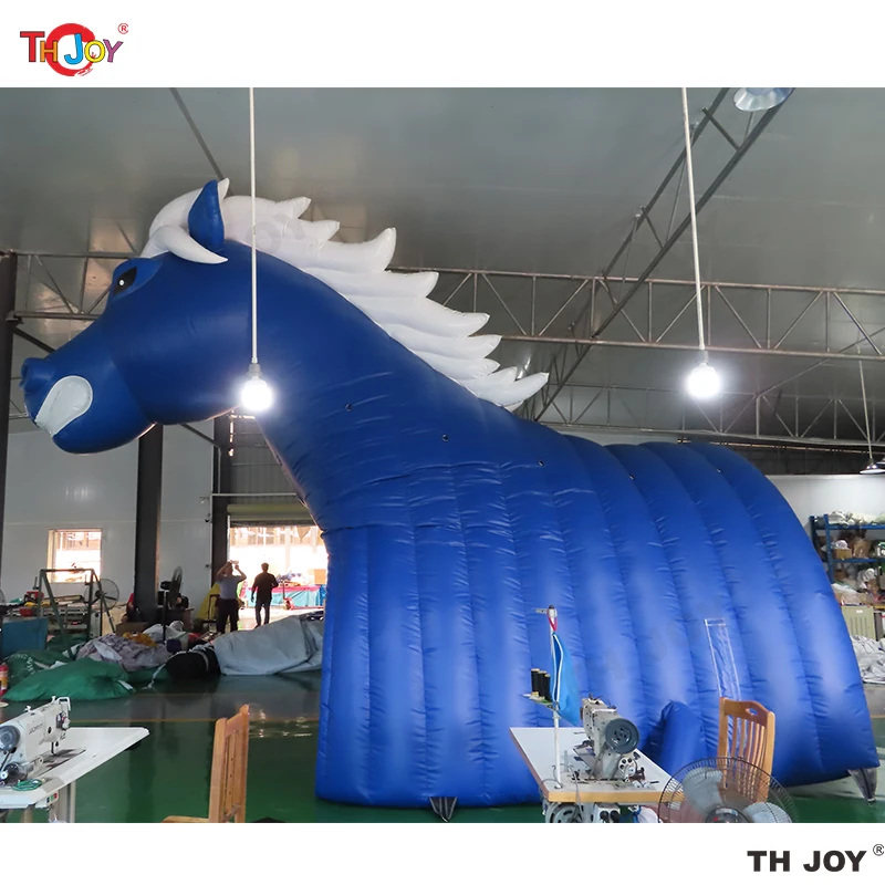 

Giant Outdoor Inflatable Horse Tunnel Animal Head Entrance Channel Football Helmet Tent For Sports Events