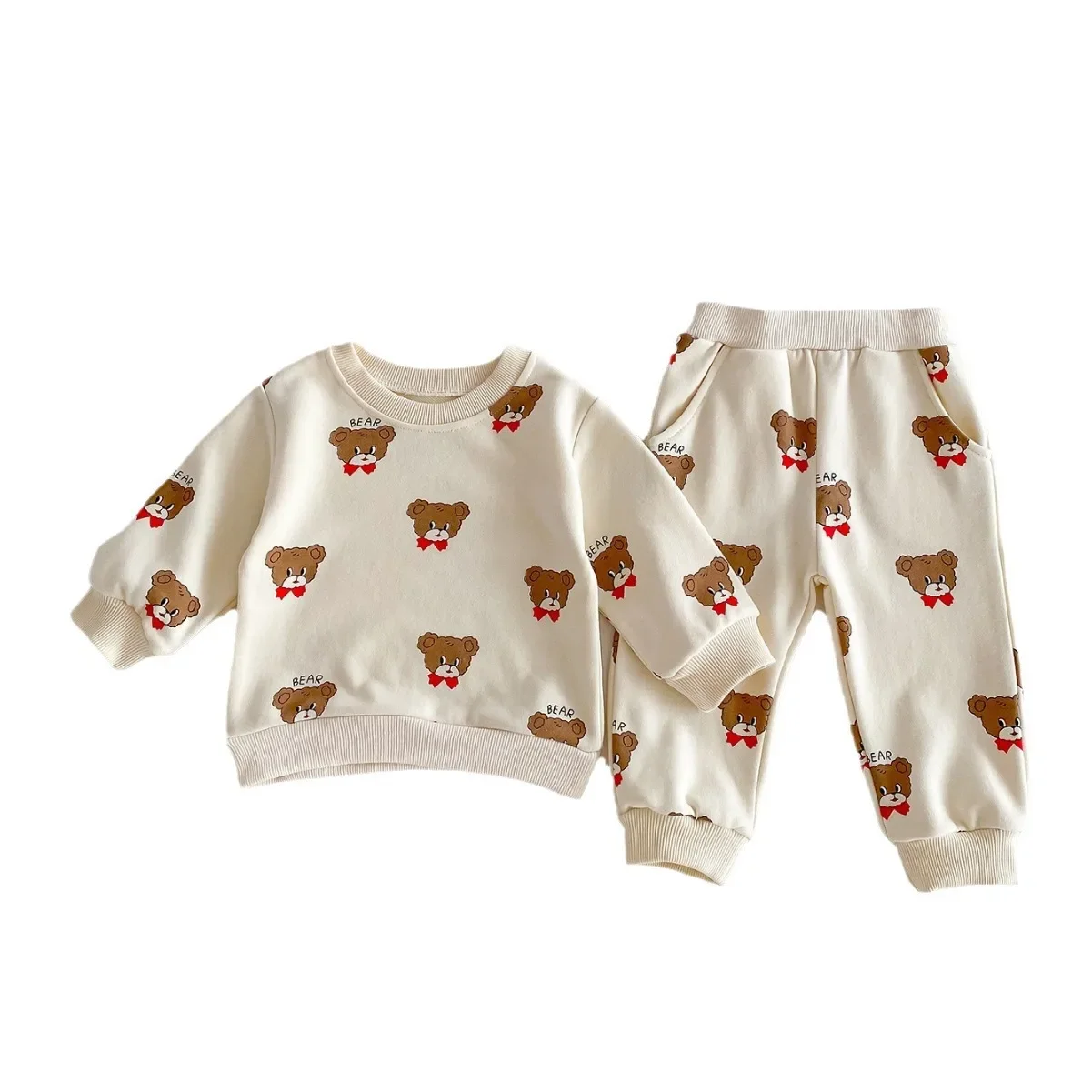 8820 Korean Baby Clothing Set 2024 Spring and Autumn New Boy's Leisure Suit Cartoon Sweater +Pants Two-piece Suit. 5