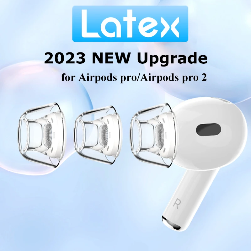Novos Eartips de Látex Transparente para Airpods Pro Pro2 Antiderrapante Evite Cair dos Fones de Ouvido para Airpods Pro Pro2 Design Integrado